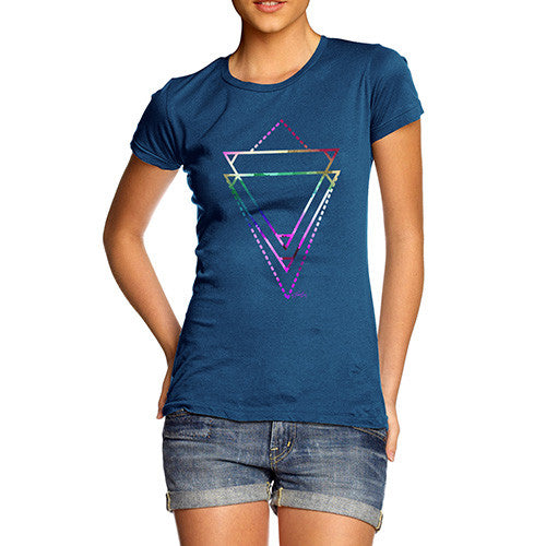 Women's Geometric Watercolour Triangles T-Shirt
