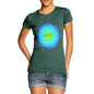 Women's Geometric Blue & Green Mandala T-Shirt