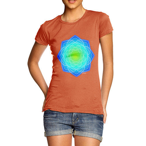 Women's Geometric Blue & Green Mandala T-Shirt