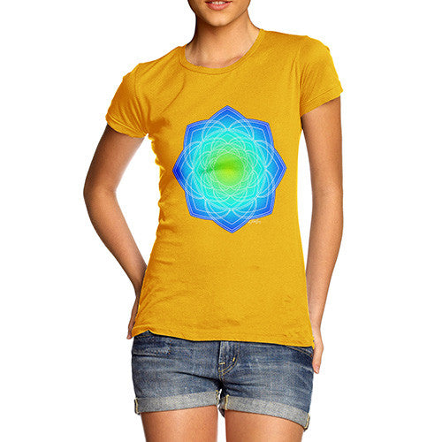 Women's Geometric Blue & Green Mandala T-Shirt