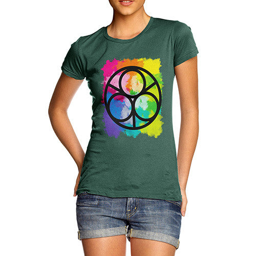 Women's Geometric Rainbow Circles T-Shirt