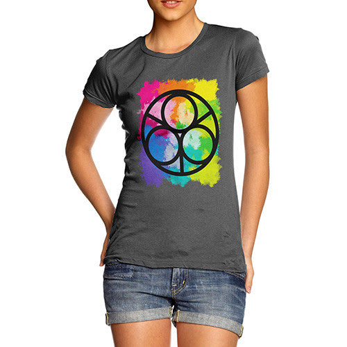 Women's Geometric Rainbow Circles T-Shirt