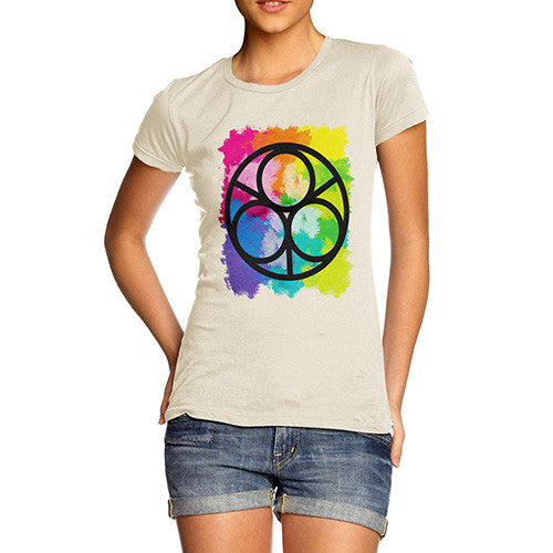 Women's Geometric Rainbow Circles T-Shirt