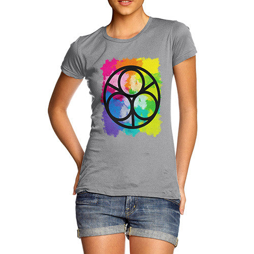 Women's Geometric Rainbow Circles T-Shirt