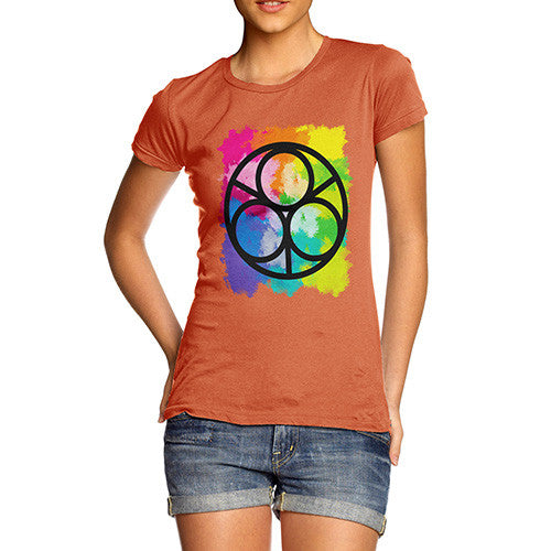 Women's Geometric Rainbow Circles T-Shirt