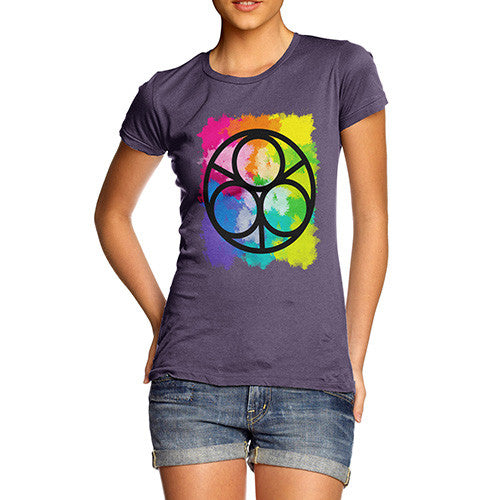 Women's Geometric Rainbow Circles T-Shirt