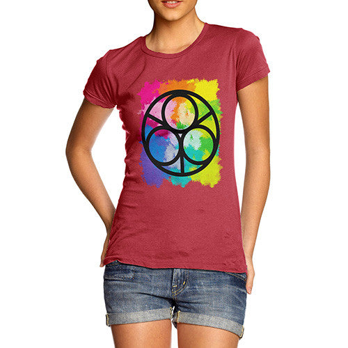 Women's Geometric Rainbow Circles T-Shirt