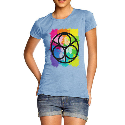 Women's Geometric Rainbow Circles T-Shirt