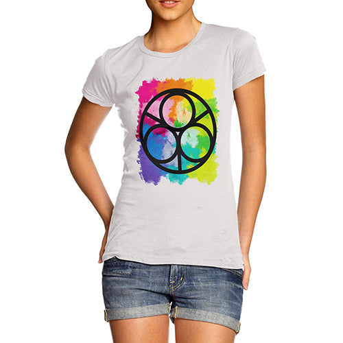 Women's Geometric Rainbow Circles T-Shirt