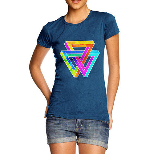 Women's Geometric Rainbow Penrose Triangle  T-Shirt