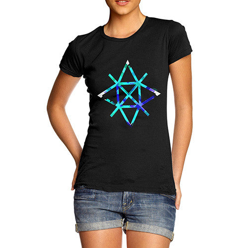 Women's Geometric Paint Splattered Shapes T-Shirt