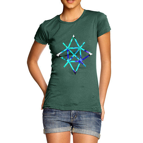 Women's Geometric Paint Splattered Shapes T-Shirt