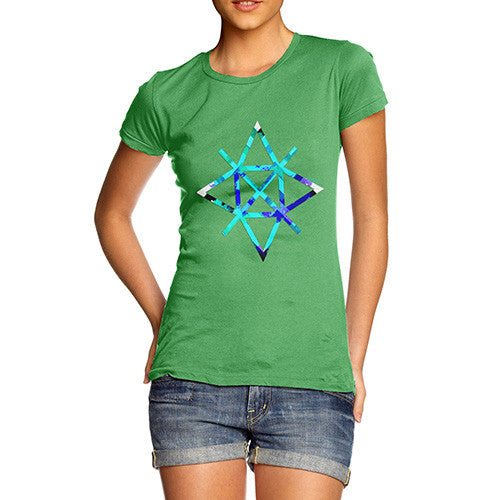 Women's Geometric Paint Splattered Shapes T-Shirt
