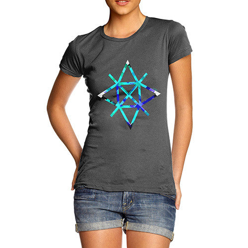 Women's Geometric Paint Splattered Shapes T-Shirt