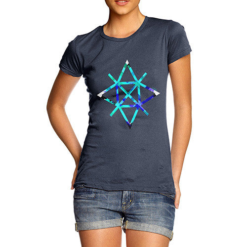 Women's Geometric Paint Splattered Shapes T-Shirt