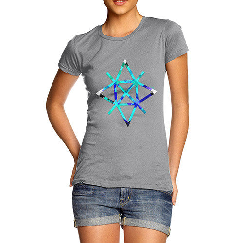Women's Geometric Paint Splattered Shapes T-Shirt