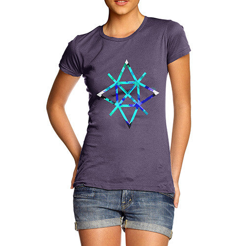 Women's Geometric Paint Splattered Shapes T-Shirt