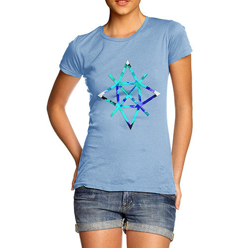 Women's Geometric Paint Splattered Shapes T-Shirt