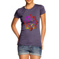 Women's Geometric Paint Splattered Squares T-Shirt