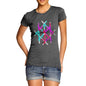 Women's Geometric Colourful Foil Lines T-Shirt
