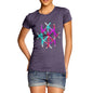 Women's Geometric Colourful Foil Lines T-Shirt