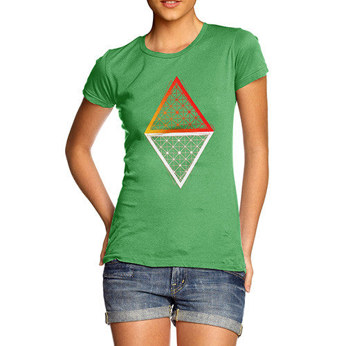 Women's Geometric Triangle Polygons T-Shirt
