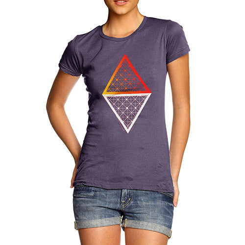 Women's Geometric Triangle Polygons T-Shirt