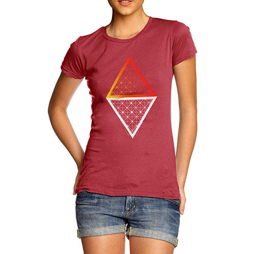 Women's Geometric Triangle Polygons T-Shirt