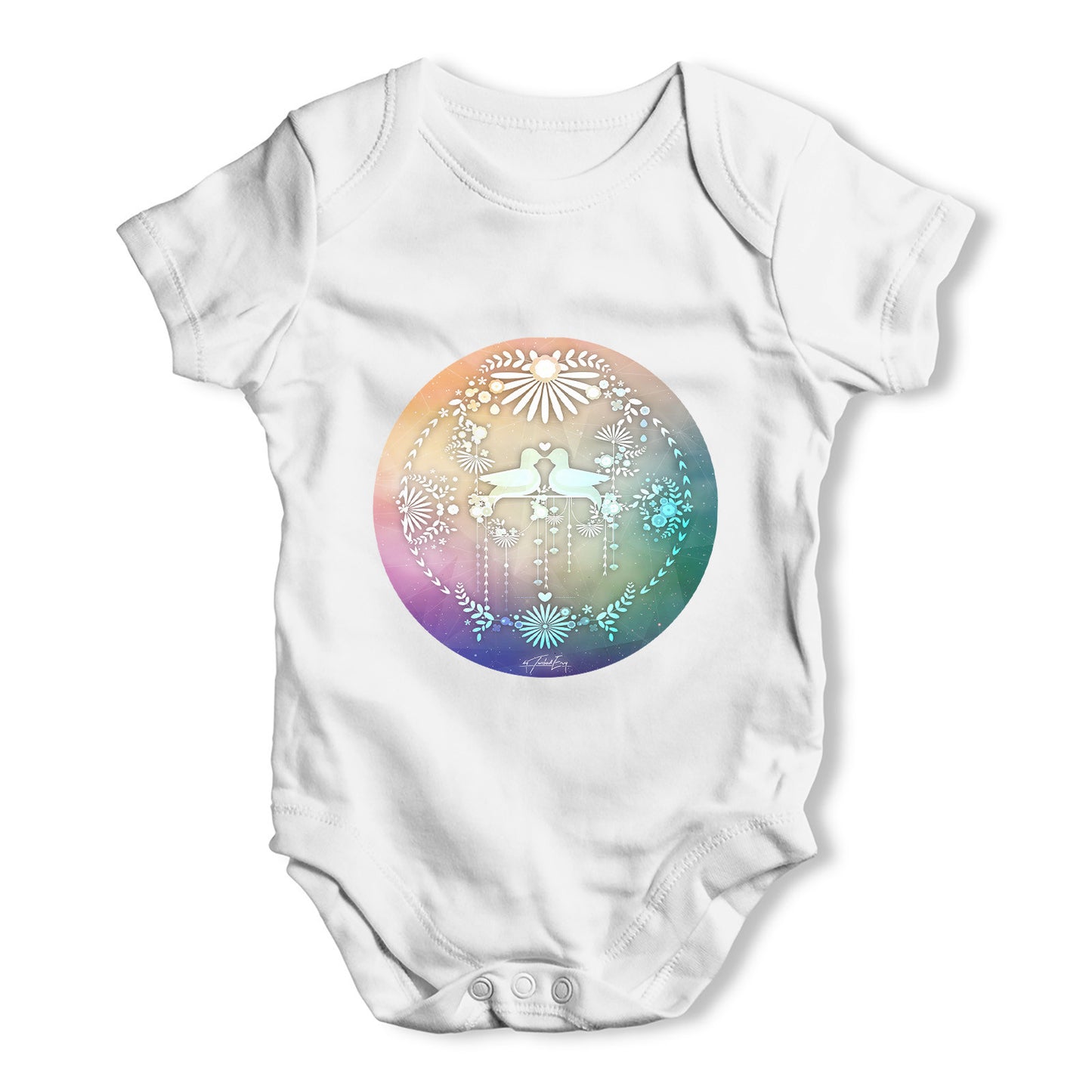 Decorative Doves In Love Baby Grow Bodysuit