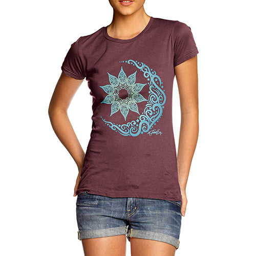 Women's Decorative Blue Mandala T-Shirt