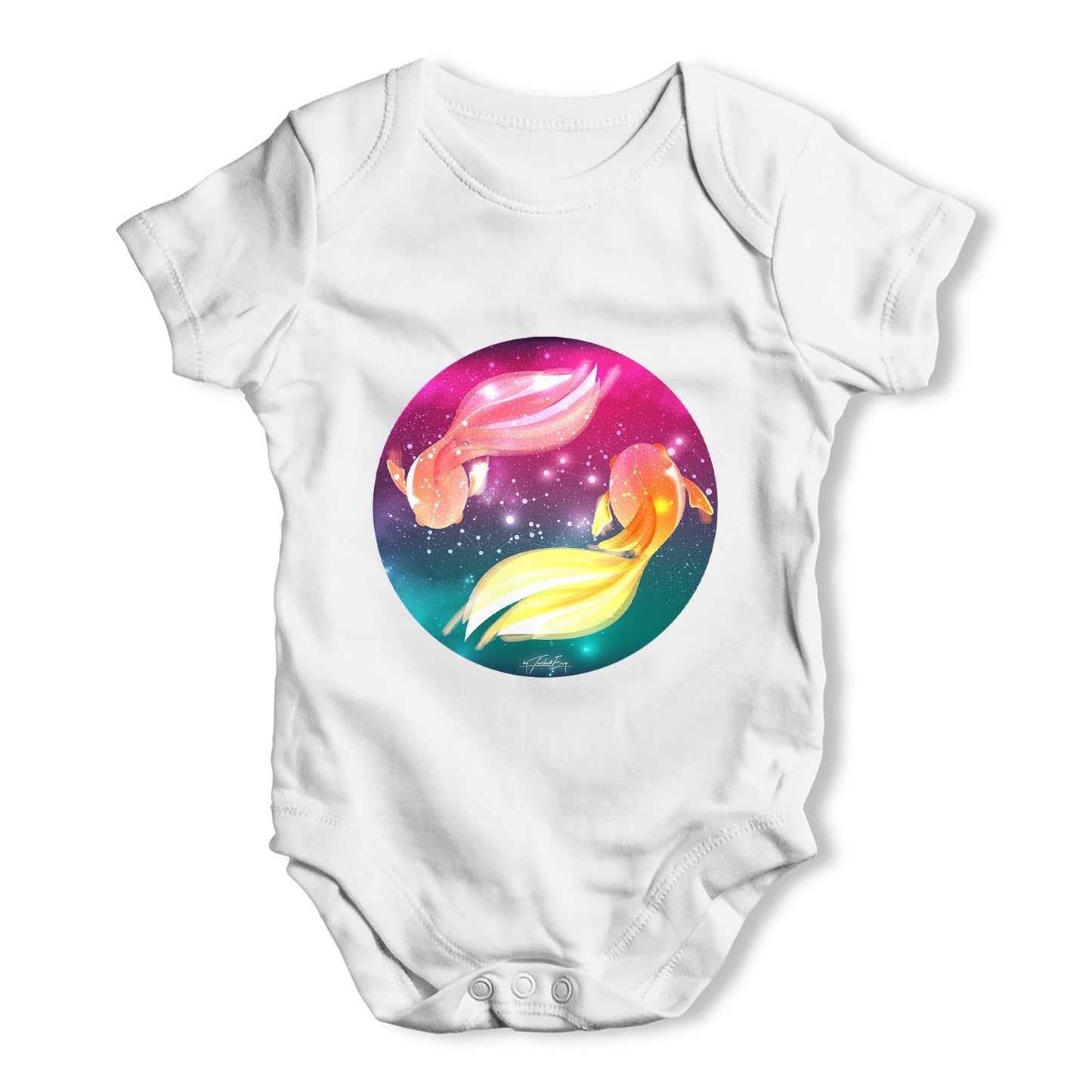 Fish In Space Baby Grow Bodysuit