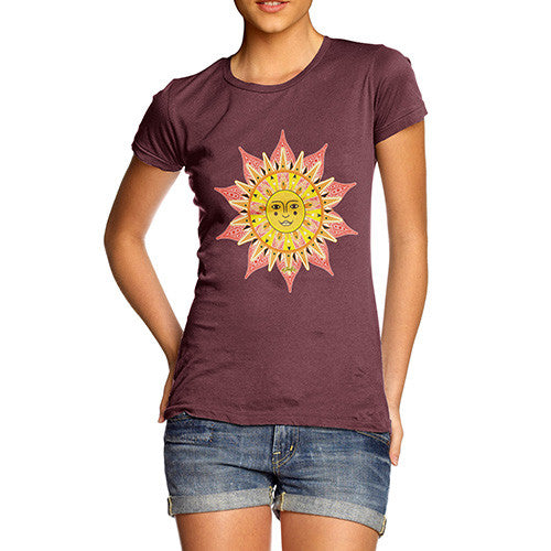 Women's Decorative Mandala Sun T-Shirt