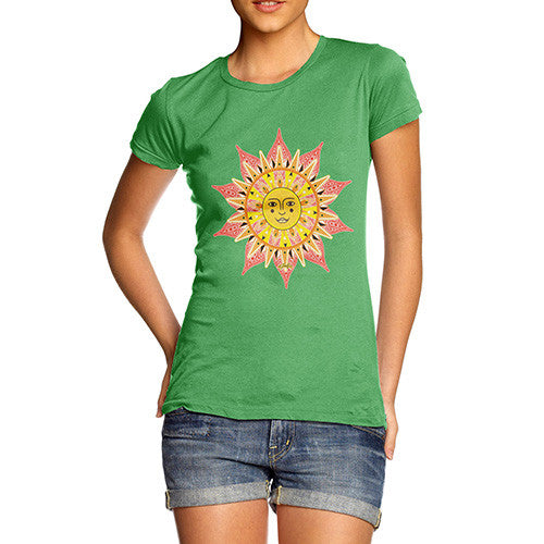Women's Decorative Mandala Sun T-Shirt