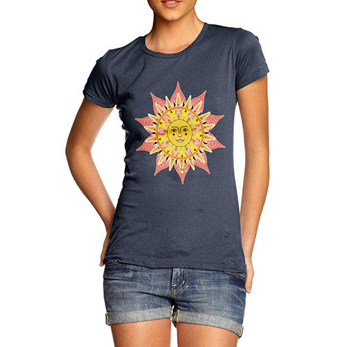 Women's Decorative Mandala Sun T-Shirt