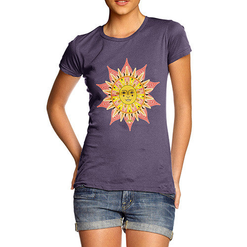 Women's Decorative Mandala Sun T-Shirt