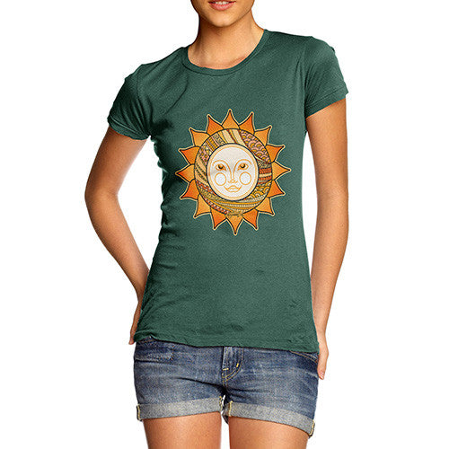 Women's Decorative Smiling Sun T-Shirt