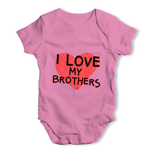I Love My Brothers Baby Grow Bodysuit
