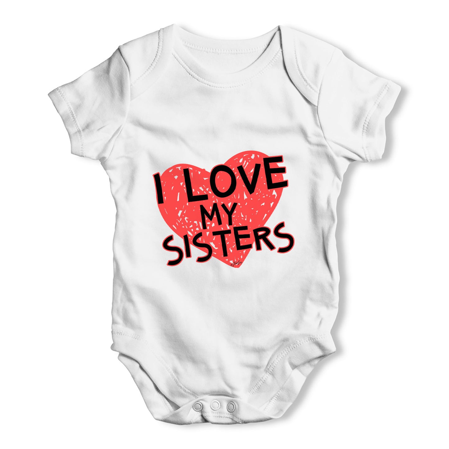 I Love My Sisters Baby Grow Bodysuit