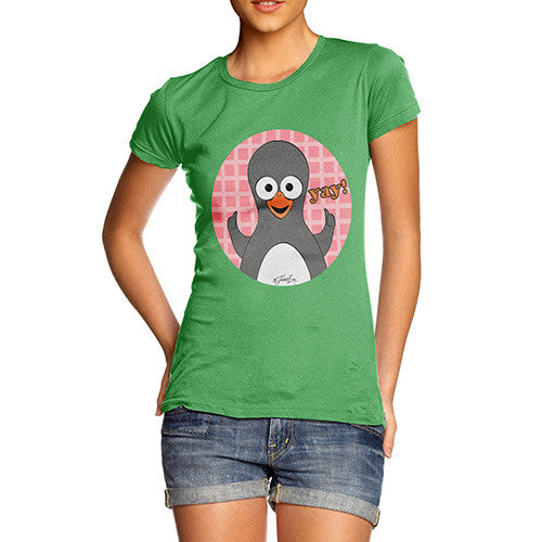 Women's Guin Penguin Yay! Emoticon T-Shirt