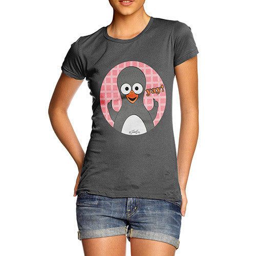 Women's Guin Penguin Yay! Emoticon T-Shirt