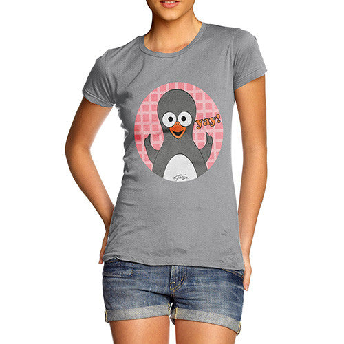 Women's Guin Penguin Yay! Emoticon T-Shirt