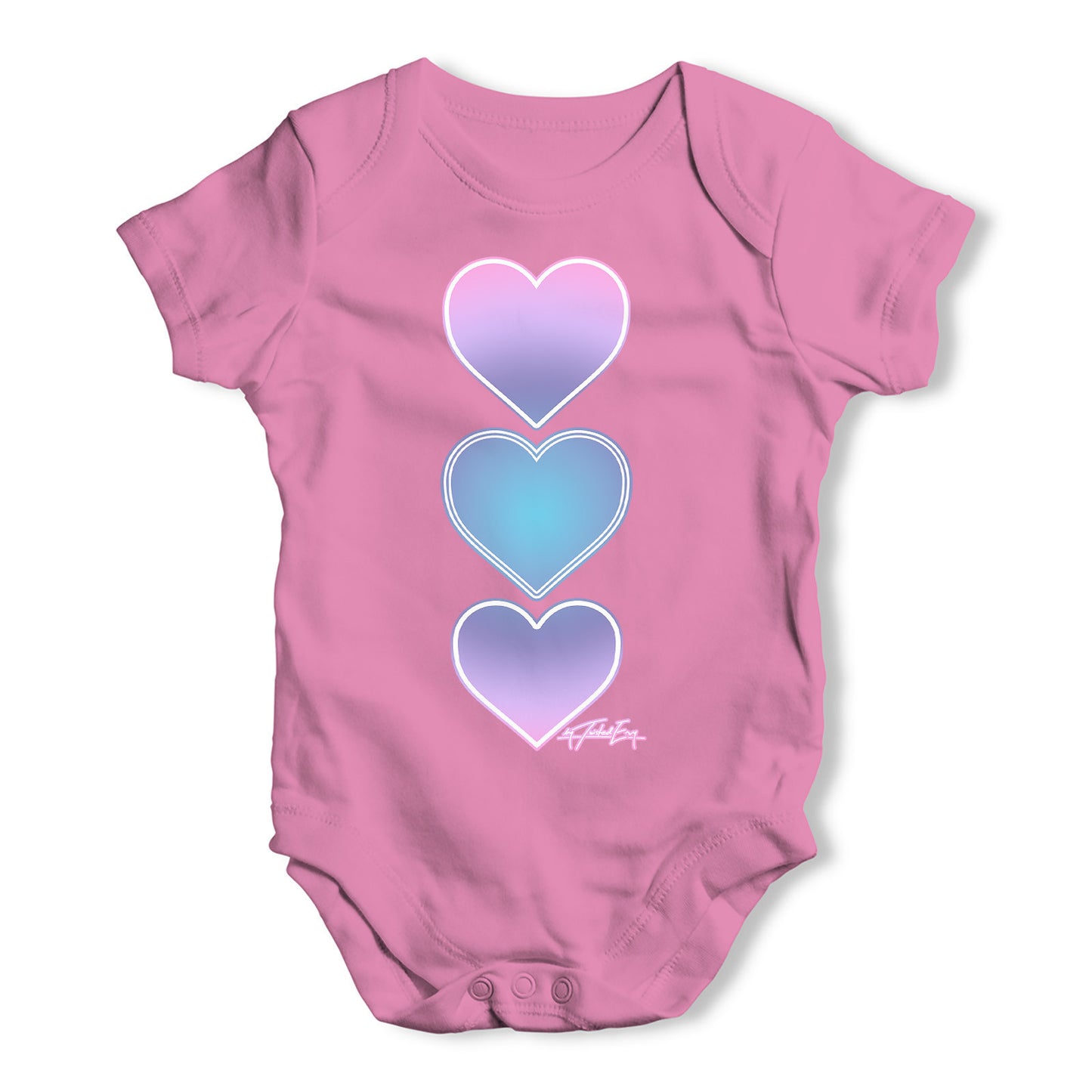 Purple Tie Dye Hearts Baby Grow Bodysuit