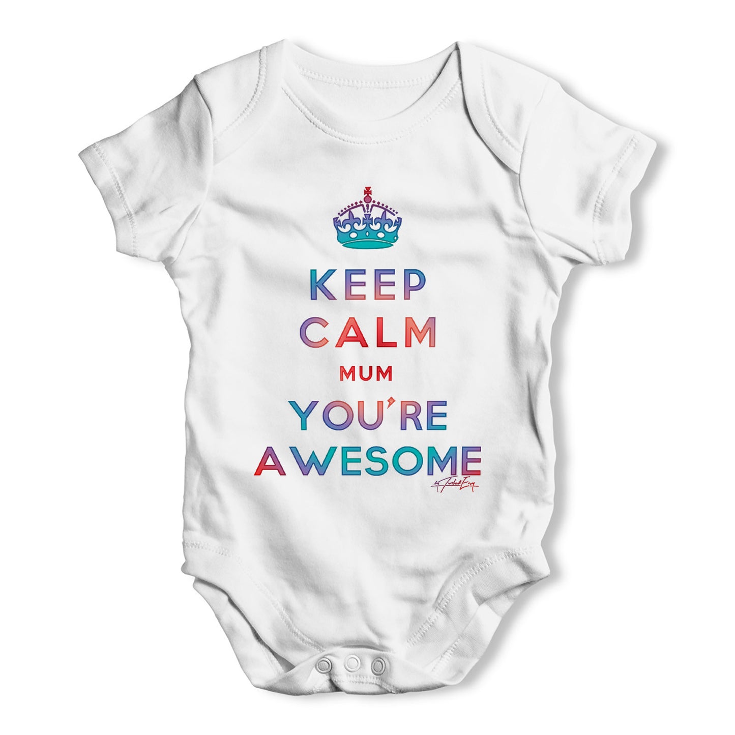 Keep Calm Mum You're Awesome Baby Grow Bodysuit