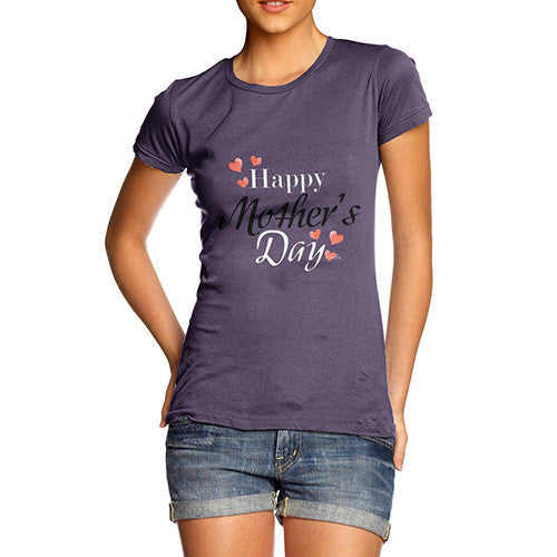 Women's Happy Mother's Day Hearts T-Shirt