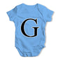 Alphabet Monogram Letter G Baby Grow Bodysuit