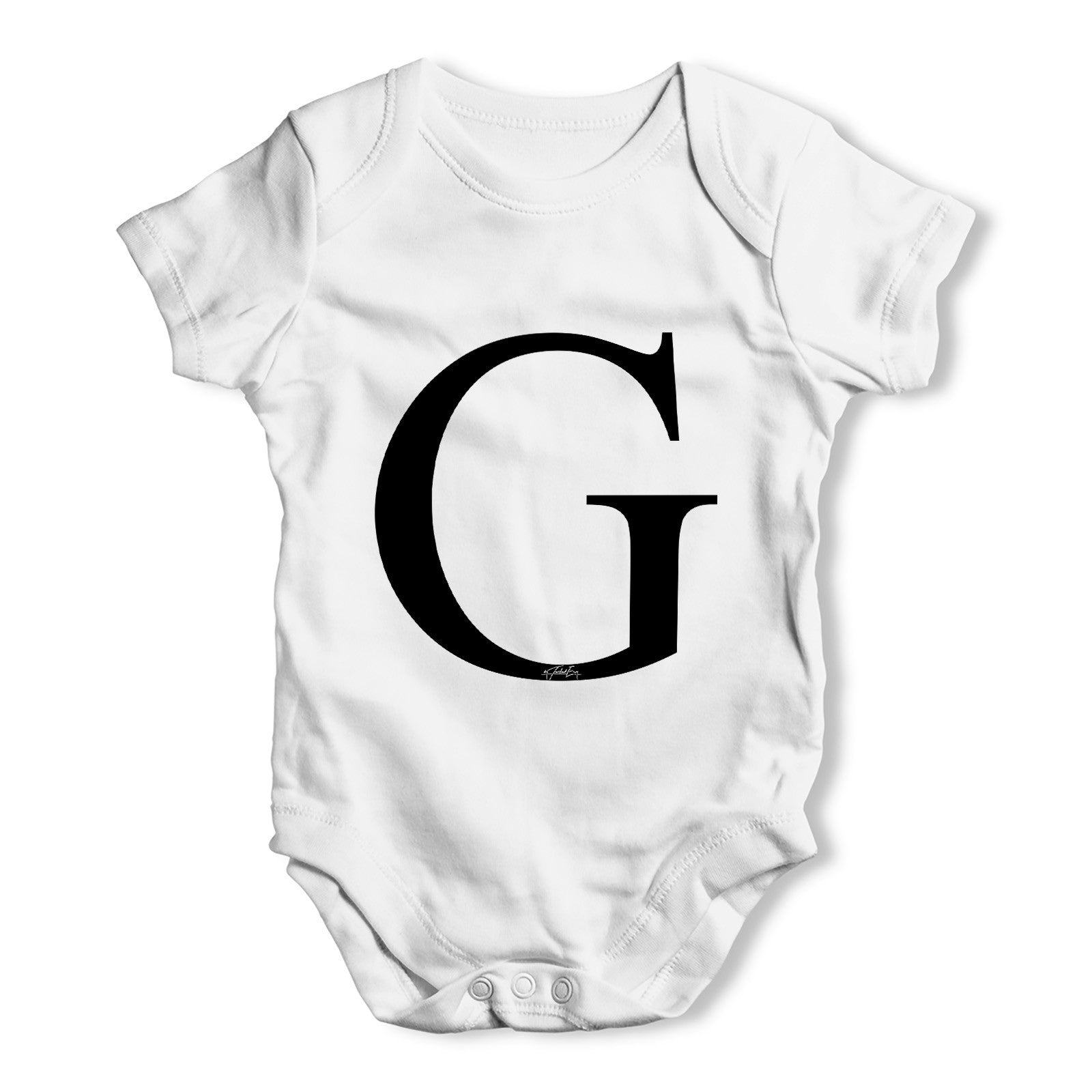 Alphabet Monogram Letter G Baby Grow Bodysuit