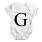 Alphabet Monogram Letter G Baby Grow Bodysuit