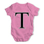 Alphabet Monogram Letter T Baby Grow Bodysuit
