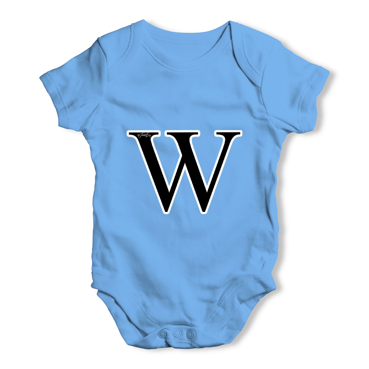 Alphabet Monogram Letter W Baby Grow Bodysuit
