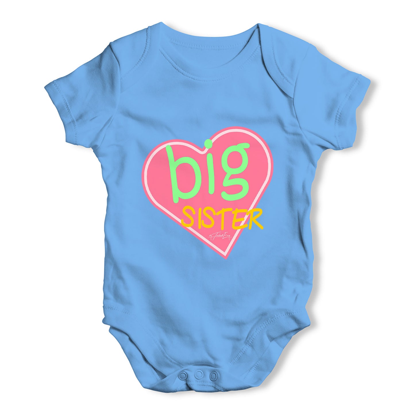Big Sister Heart Sibling Baby Grow Bodysuit